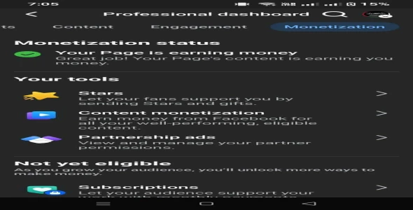 I need A Content Monitaization setup Facebook page