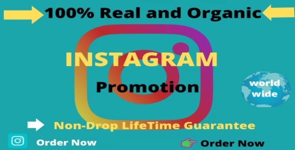 Instagram real and organic follower promotion