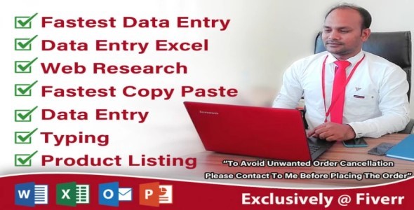I will do fastest data entry, copy paste, excel data entry, web research