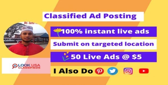 I will post classified ads on the top USA classified ad posting sites