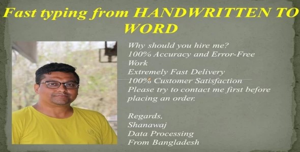 •	Fast typing from HANDWRITTEN TO WORD