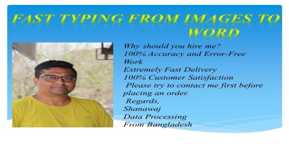 •	Fast Typing from IMAGES TO WORD