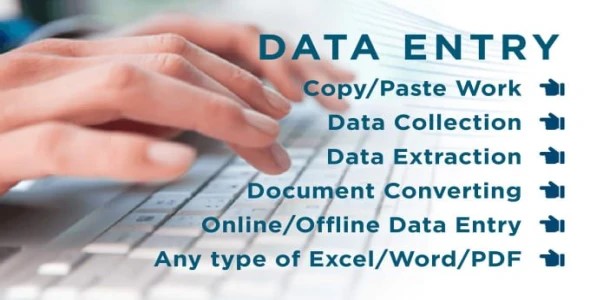 I will do data entry, data collection, copy paste, web scraping