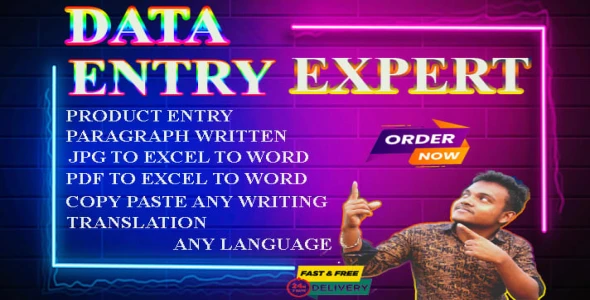 I will do fast data entry, translation, word excel jpg, writing for you