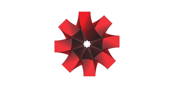 "Abstract Rotational Symmetry in Red and Black"