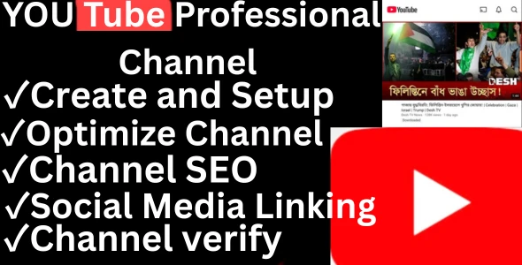 I will create and setup YouTube Professional Channel with logo, banner, intro, outro ....