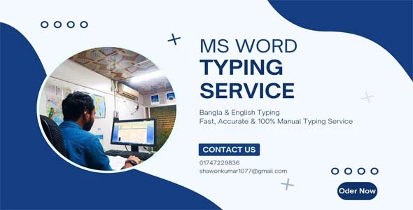 I will do professional data entry and MS Word typing Work.