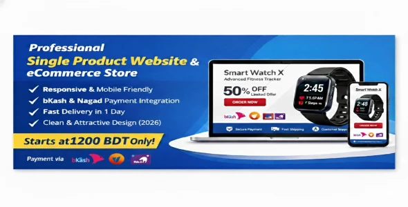 I will create a professional single product website or eCommerce store