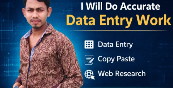 I will do data entry, data collection and web research