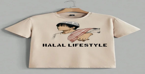 Halal Lifestyle Anime Muslim T-Shirt Design | Islamic Streetwear Graphic Tee