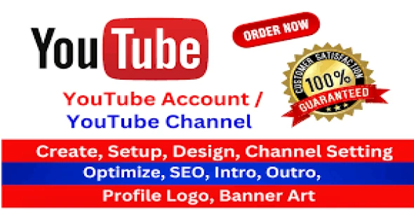 I will create and setup youtube channel with logo, banner, intro, outro