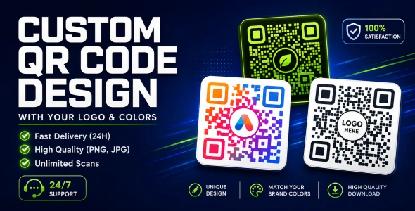 I will create professional custom QR code with logo
