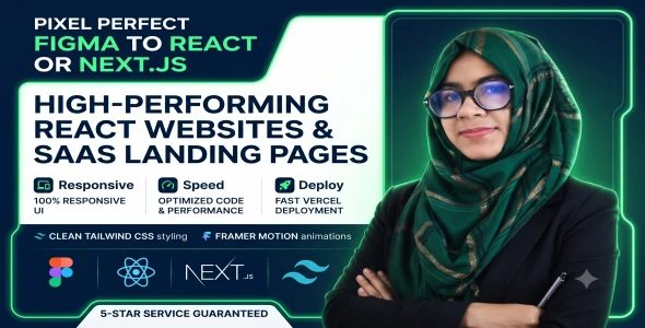 I will convert Figma designs into pixel-perfect responsive landing pages using React and Next.js